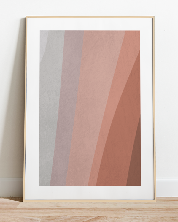 Set de 2 Láminas Abstractas Modernas en Tonos Terracota y Rosados - Imagen 3