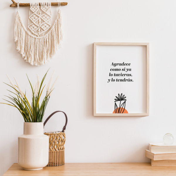 Lámina Motivacional con Frase - Gratitud y Abundancia - Imagen 2