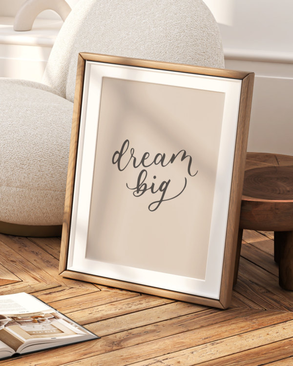 Póster Motivacional en Inglés - Dream Big - Imagen 2