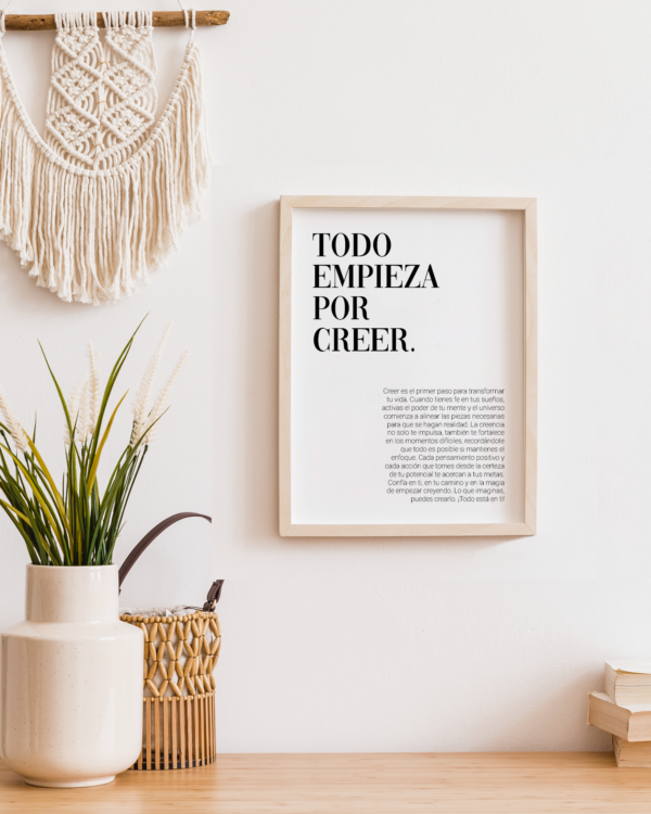 Lámina Motivacional con Mensaje - Todo Empieza por Creer - Imagen 2