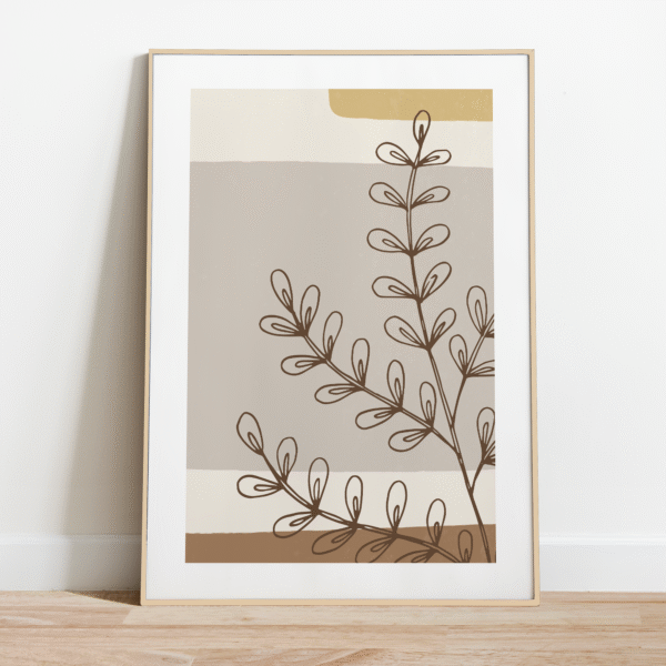 Lámina Decorativa de Hojas Lineales – Arte Botánico Moderno - Imagen 2
