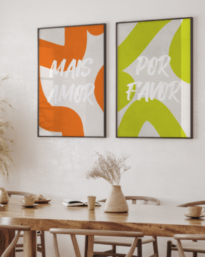 Set de 2 Láminas Modernas para Imprimir – Mais Amor, Por Favor