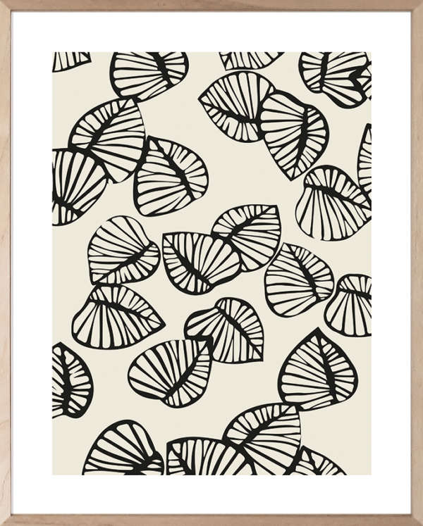 Lámina Moderna de Hojas Abstractas