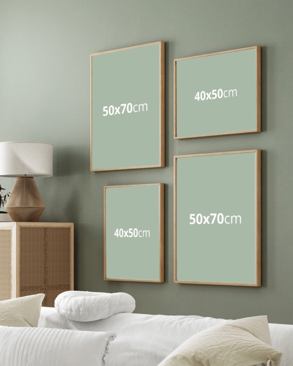 Único Set de 4 Láminas Decorativas Neutras con Diseño Geométrico - Imagen 2
