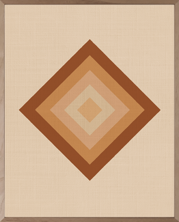 Lámina geométrica bohemia en tonos tierra – Arte minimalista para pared
