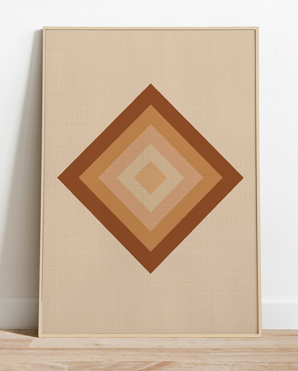 Lámina geométrica bohemia en tonos tierra – Arte minimalista para pared - Imagen 2