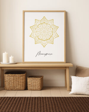 Lámina Chakra Plexo Solar Manipura – Mandala Energético para Poder Personal y Confianza