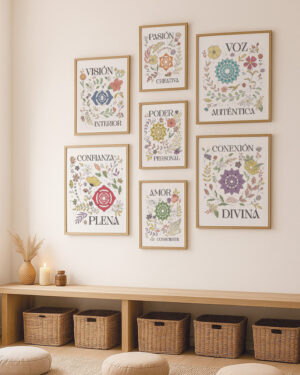 Set de 7 Láminas Chakras Florales – Armonía y Bienestar Integral