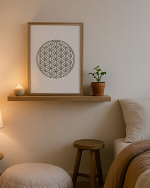 Flor de la Vida Verde Oscuro – Símbolo Sagrado del Elemento Madera en Feng Shui