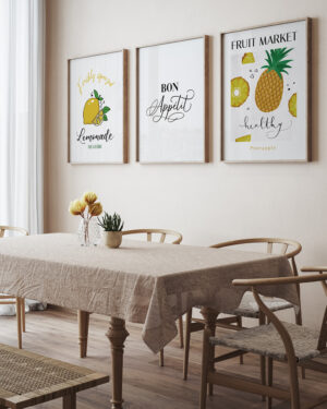 set de 3 láminas para la cocina