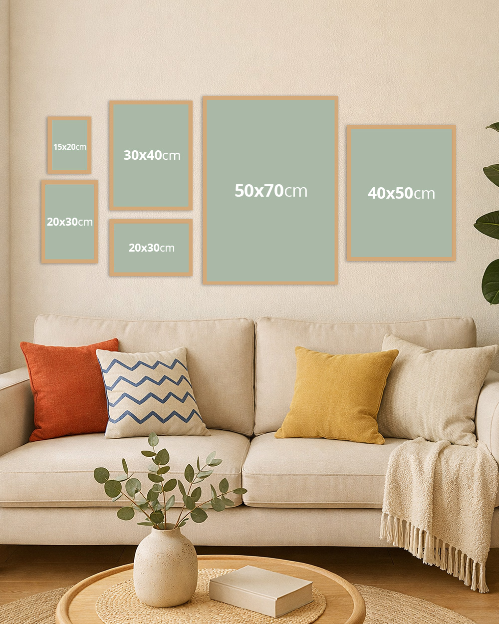 Set de 6 láminas modernas abstractas botánicas con frases para decorar interiores - Imagen 2