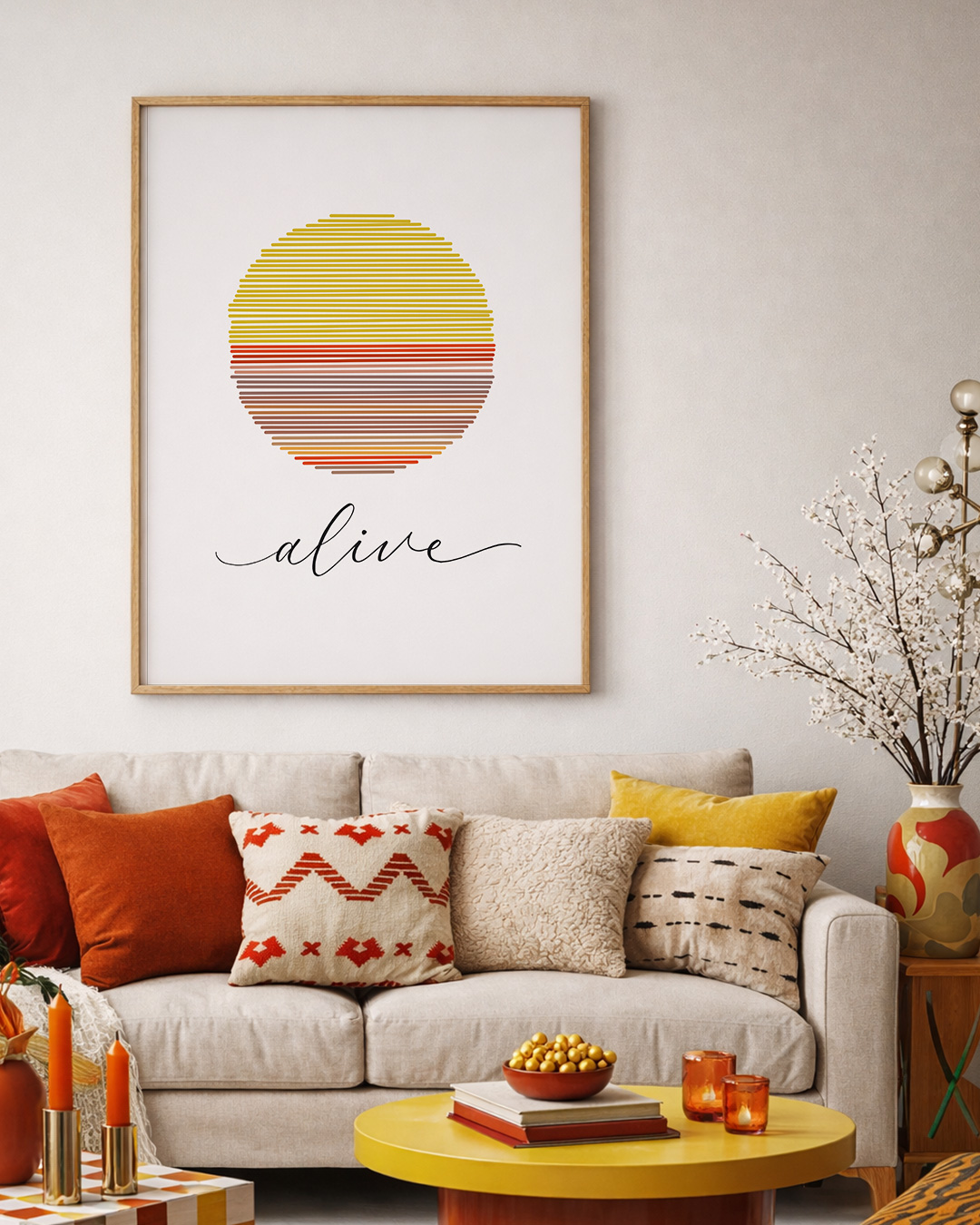 Set de 6 láminas modernas abstractas botánicas con frases para decorar interiores - Imagen 8